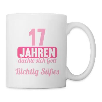 Vor 17 Jahren dachte Gott mach Gutes 17 Geburtstag - Tasse - Weiß - Rechts