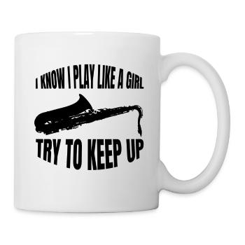Saxophone Girl Saxophonist Saxophone Woman Music - Mug - white - Right