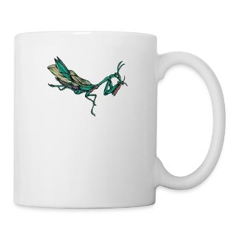 Gottesanbeterin I Fangschrecke Mantis Insekt Motiv - Tasse - Weiß - Rechts