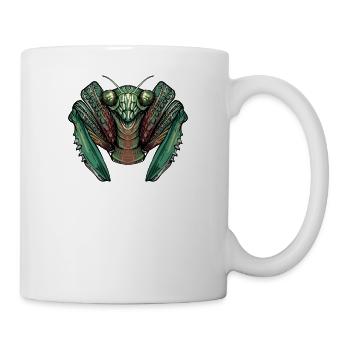 Gottesanbeterin I Fangschrecke Mantis Insekt Motiv - Tasse - Weiß - Rechts