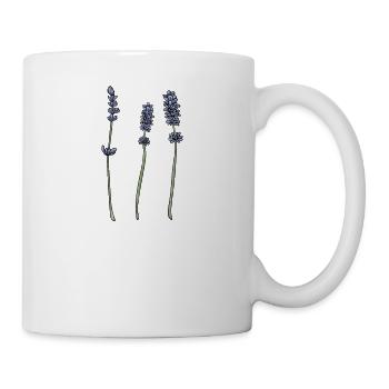 Lavendel I Team Braut Blumenkranz Hochzeit Boho - Tasse - Weiß - Rechts