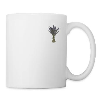 Lavendel I Team Braut Blumenkranz Hochzeit Boho - Tasse - Weiß - Rechts