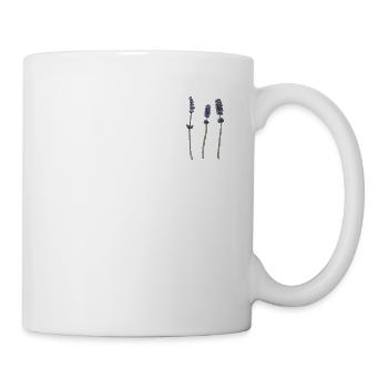 Lavendel I Team Braut Blumenkranz Hochzeit Boho - Tasse - Weiß - Rechts