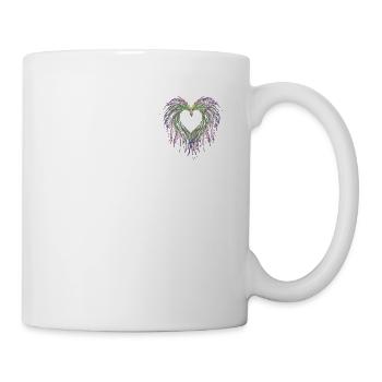 Lavendel I Team Braut Blumenkranz Hochzeit Boho - Tasse - Weiß - Rechts