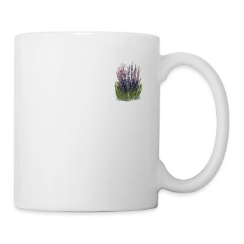 Lavendel I Team Braut Blumenkranz Hochzeit Boho - Tasse - Weiß - Rechts