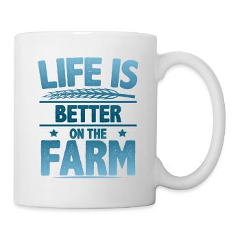 La vie des agriculteurs est meilleure - Mug blanc - blanc - Droite