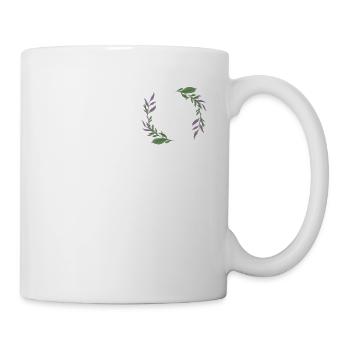 Lavendel I Team Braut Blumenkranz Hochzeit Boho - Tasse - Weiß - Rechts