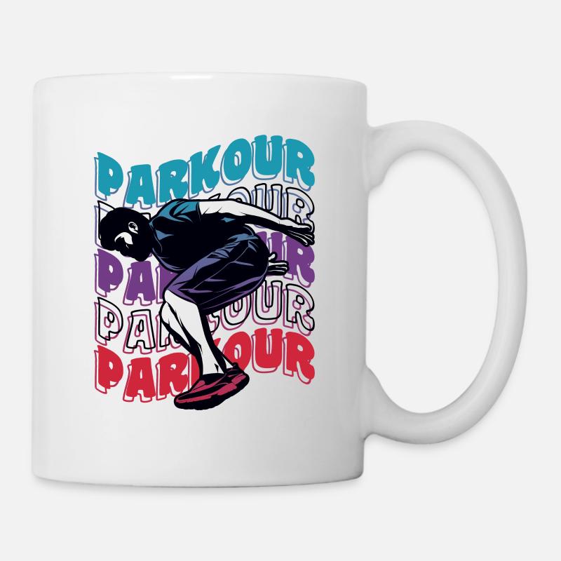 Freelaufender Parkour - Tasse - Weiß