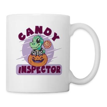 Dinosaurier Candy Inspector Halloween -Party - Tasse - Weiß - Rechts