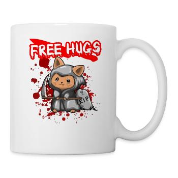Câlins gratuits Sarcasme d’Halloween Effrayant Effrayant Costume Effrayant - Mug blanc - blanc - Droite
