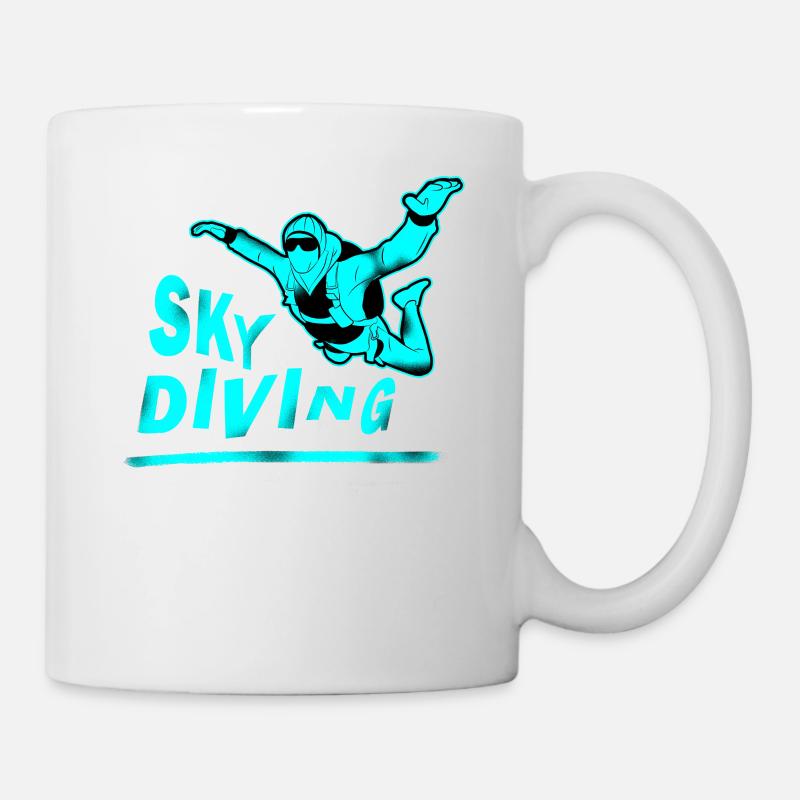 Skydive Freefly Fallschirmspringer Chemise Parachutisme - Mug blanc - blanc
