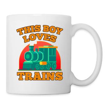 Ce garçon adore les locomotives de train! Cadeau enfant - Mug blanc - blanc - Droite