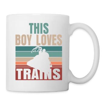 Ce garçon adore les locomotives de train! Cadeau enfant - Mug blanc - blanc - Droite