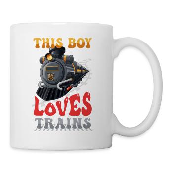 Ce garçon adore les locomotives de train! Cadeau enfant - Mug blanc - blanc - Droite