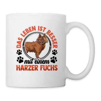 Leben ist besser mit Harzer Fuchs Hütefuchs - Tasse - Weiß - Rechts