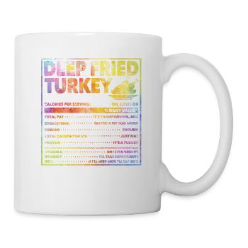 Frittierter Truthahn Lustiges Thanksgiving-Dinner - Tasse - Weiß - Rechts