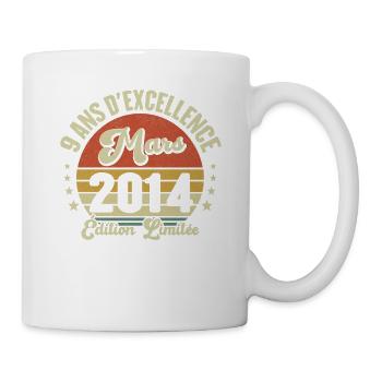 9 Ans D'excellence Mars 2014 Édition Limitée - Mug blanc - blanc - Droite