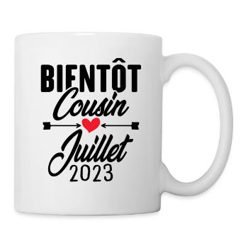 Bientôt Cousin Juillet 2023, Annonce Grossesse - Mug blanc - blanc - Droite