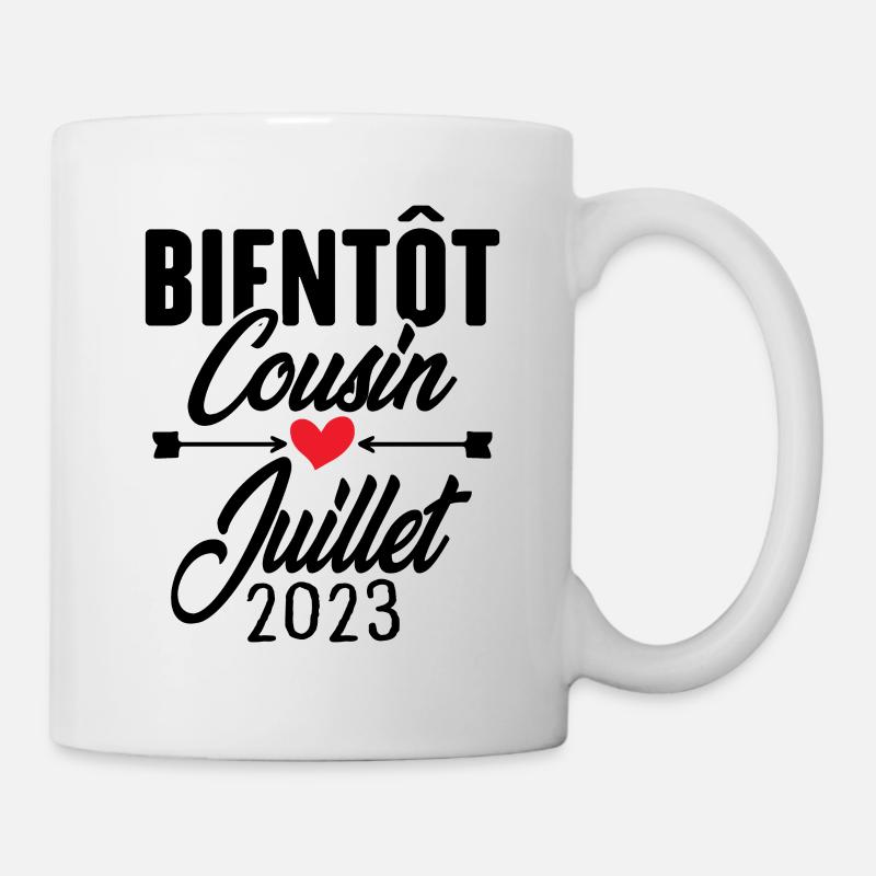 Bientôt Cousin Juillet 2023, Annonce Grossesse - Mug blanc - blanc