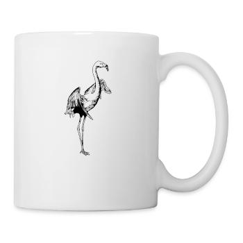 Black and White Drawing - Flamingo - Mug - white - Right