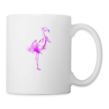 Colorful drawing of a flamingo - Mug - white - Right
