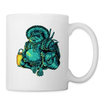 Japanische Yokai Figur Tanuki - Tasse - Weiß - Rechts