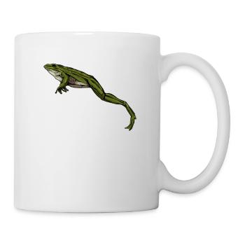 Frosch springt - Frösche - Tasse - Weiß - Rechts
