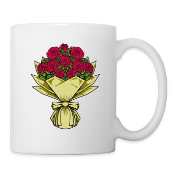 Roses Rouges - Bouquet - Mug blanc - blanc - Droite