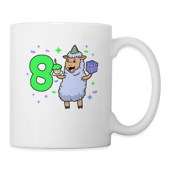With sheep - girl birthday 8 years - Mug - white - Right