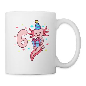 Mit Axolotl - Mädchen Geburtstag 6 Jahre - Tasse - Weiß - Rechts