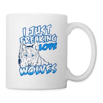 Je viens d’aimer les loups rétro vintage - Mug blanc - blanc - Droite