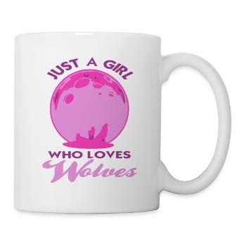 Juste une fille qui aime les loups rétro génial - Mug blanc - blanc - Droite