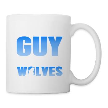 Just A Guy Who Loves Wolves Cool Retro T-Shirt - Mug - white - Right