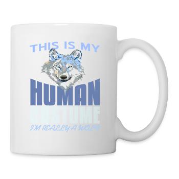 Funny This Is My Human Costume Wolf Lover Tee - Tasse - Weiß - Rechts