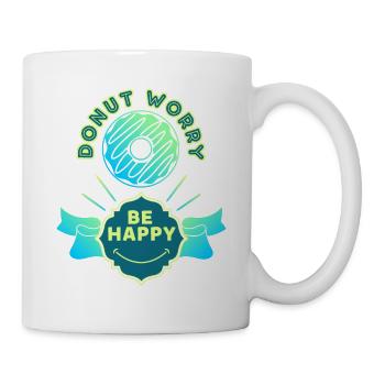 Donut-worry, lustiger Spruch, Pun - Tasse - Weiß - Rechts