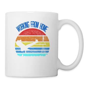 Working From Pants Optional Funny Retro Designs - Tasse - Weiß - Rechts