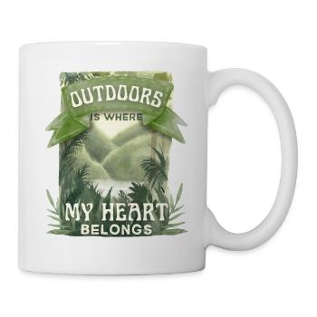 Outdoor-Sport, Berge, Camping, Wandern - Tasse - Weiß - Rechts