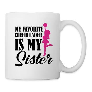 Ma pom-pom girl préférée est Ma sœur Cheer - Mug blanc - blanc - Droite