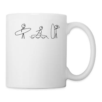 Surfing Stick Figure Surfers - Mug - white - Right