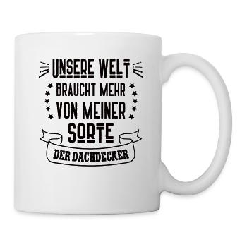 Dachdecker Dachdeckermeister Dachdeckerei Beruf - Tasse - Weiß - Rechts