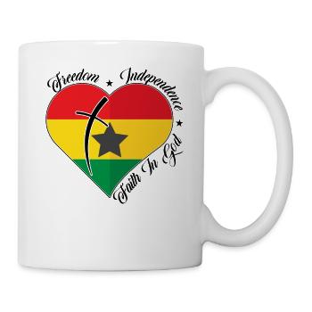 Freiheit Glaube An Gott - Ghana - Tasse - Weiß - Rechts