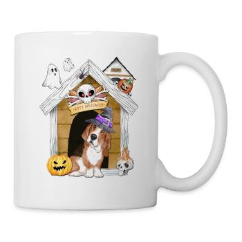 Halloween Basset Hound Dog Witch - Mug - white - Right