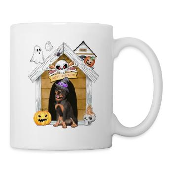 Halloween Rottweiler Dog Witch - Mug - white - Right