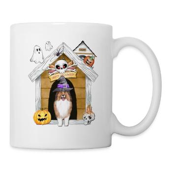 Halloween Shetland Sheepdog Dog Witch - Mug - white - Right
