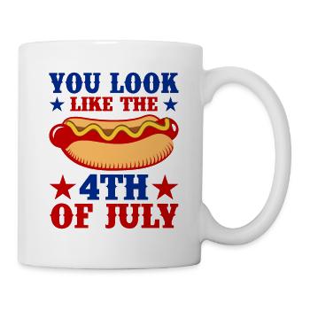 4. Juli T-Shirt Lustiger Geschenkdruck Ideen-Merch - Tasse - Weiß - Rechts