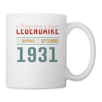 Légendaire Depuis Septembre 1931 Anniversaire - Mug blanc - blanc - Droite