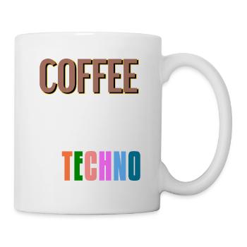 COFFEE & TECHNO Awesome Retro Music Techno - Mug - white - Right