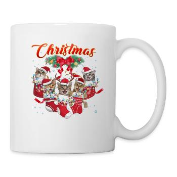 Chats de Noël - Chats mignons en bas de Noël - Mug blanc - blanc - Droite