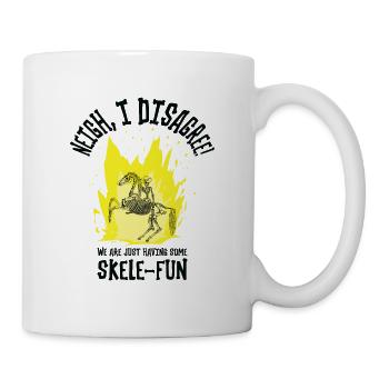 Halloween Cowboy Skelett Spaß Reiten - Tasse - Weiß - Rechts