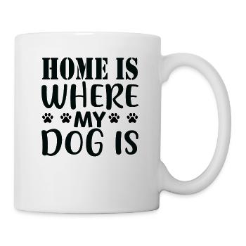 La maison est l’endroit où se trouve mon chien - Mug blanc - blanc - Droite